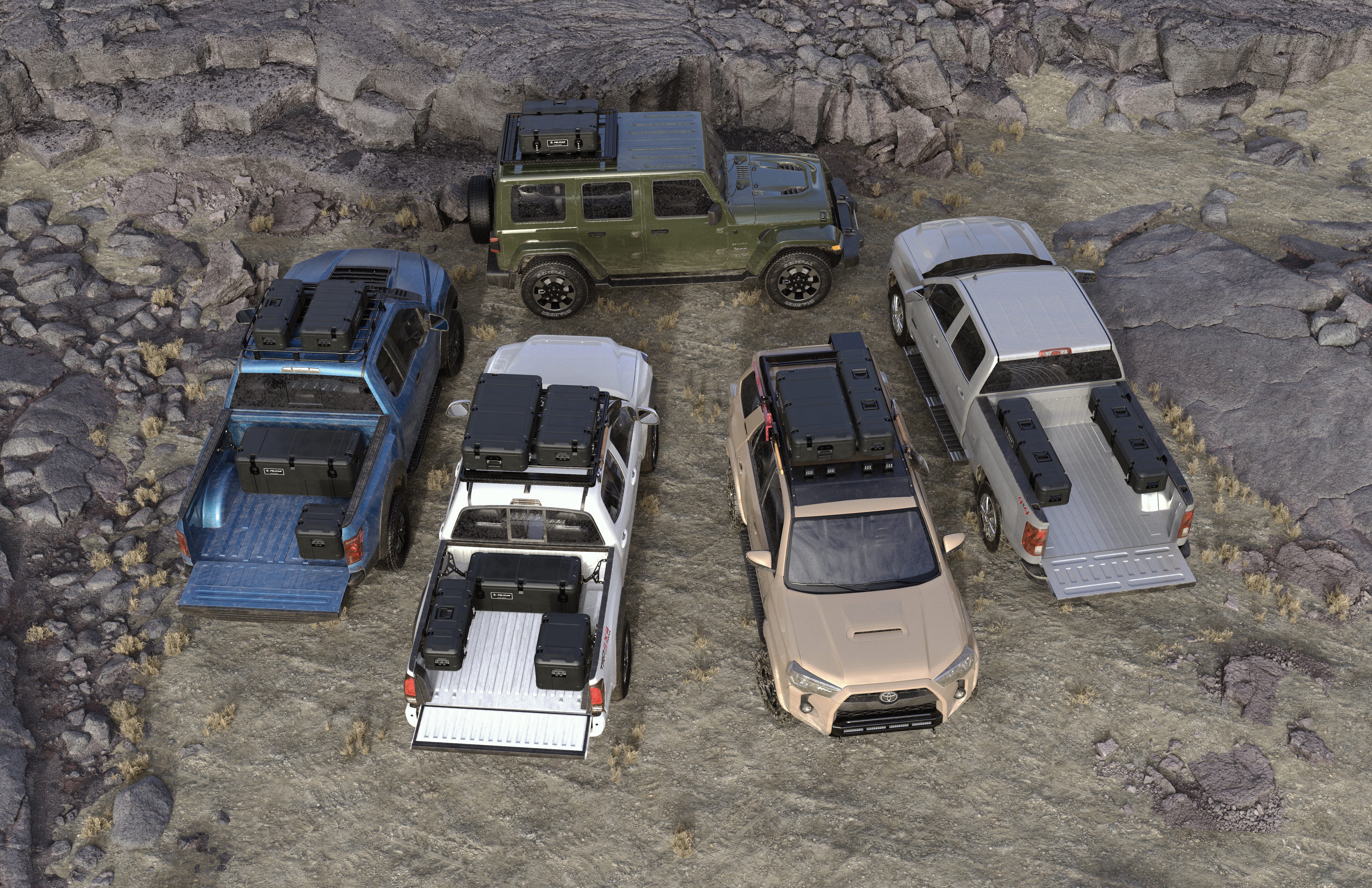 Pelican Cargo equipment case mounted in truck bed