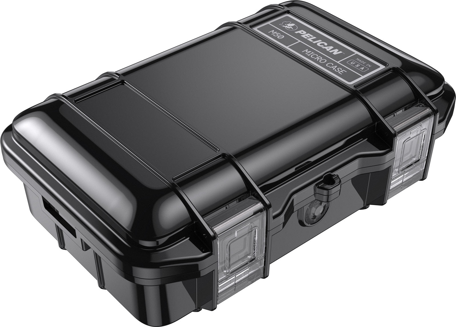 Pelican™ Micro Case Series™ open view, showing interior space with a removable no-slip bottom liner and O-ring gasket seal for watertight protection