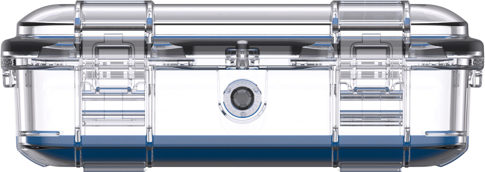 Pelican™ Micro Case Series™ with labeled dimensions: interior 7.3 x 4.3 x 2.4 inches, exterior 8.1 x 5.5 x 2.9 inches