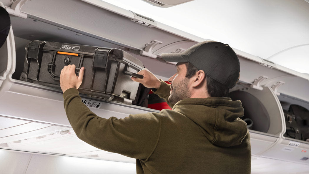 Pelican V525 case meets airline carry-on size requirements, check with your airline.