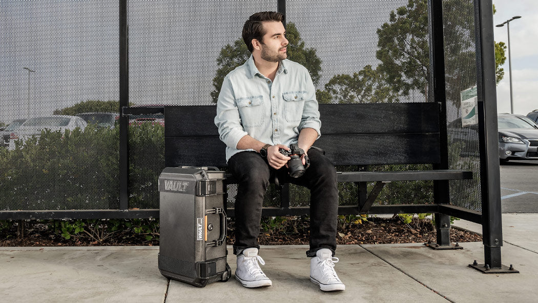 Pelican Vault V525 case made with stainless steel pins, ABS purge body, and polyurethane foam.