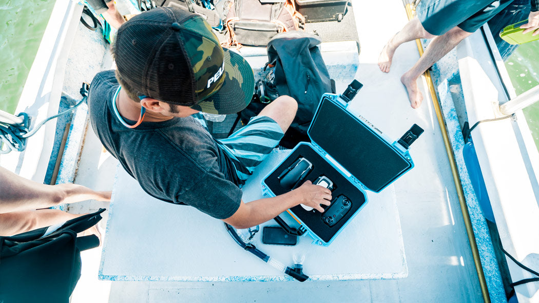 Close-up of one of the two secure push-button latches on the Vault equipment case, offering secure closure with easy-open access
