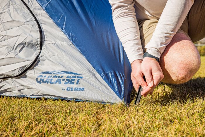 Quick-Set Apex Tent packed down for easy transport and storage.