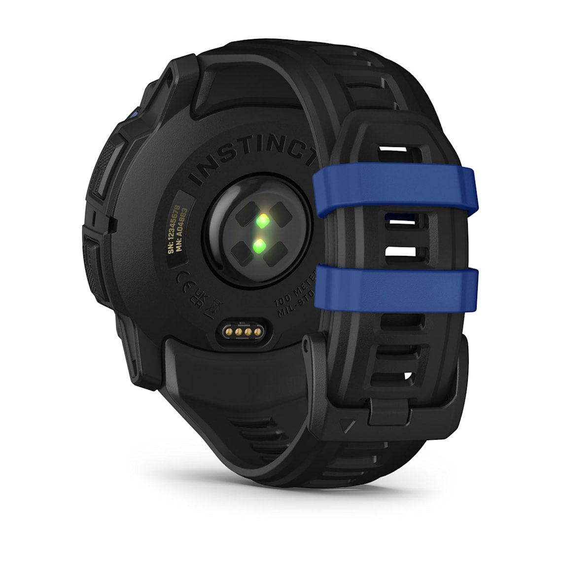Garmin Instinct 3 rugged GPS watch covered in mud and water showing durability