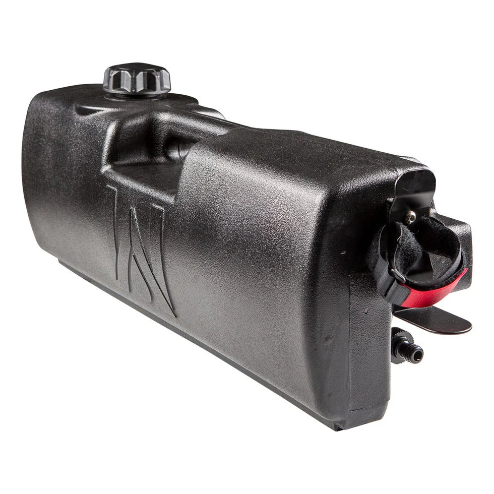 Close-up view of the stainless-steel L-bracket used in the WaterPORT™ Soap Holder for holding soap bottles.