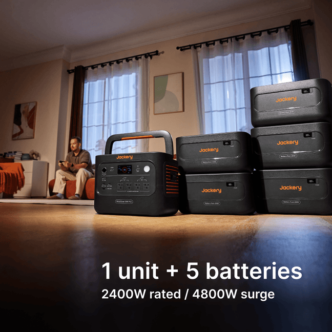 Jackery HomePower 2000 Plus V2 front view portable home backup generator