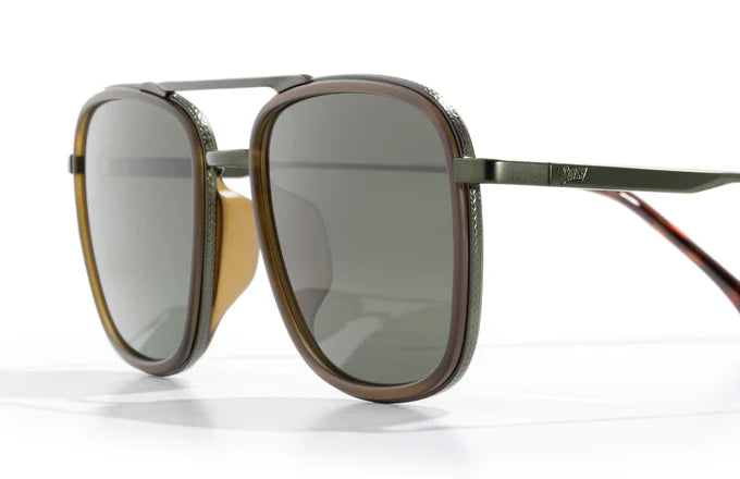 Three lens colors offered with Estero sunglasses—Amber, Forest, and Slate. Each lens is non-mirrored and made of CR-39 material, providing impact resistance and optimized clarity with varying visible light transmission levels