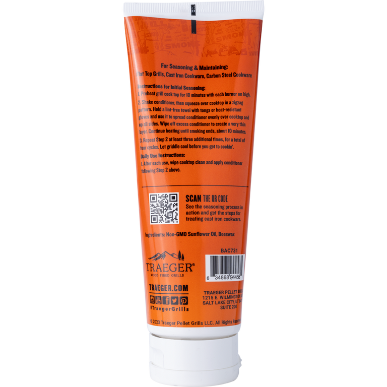 Natural Grill Conditioner Made with Sunflower Seed Oil and Beeswax for Non-Stick Griddle Surfaces