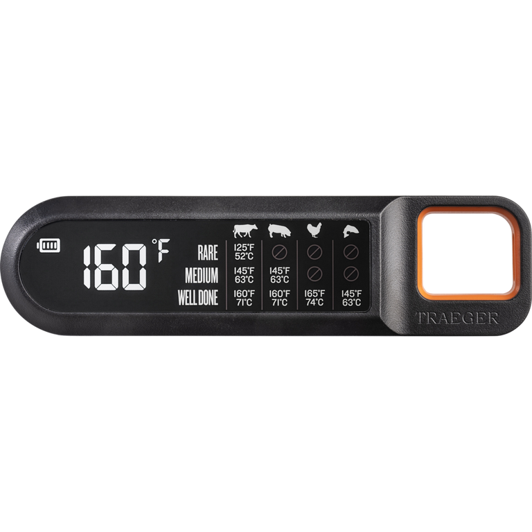 Traeger Instant Read Meat Thermometer with Auto-Rotating LCD Screen and Water-Resistant Design