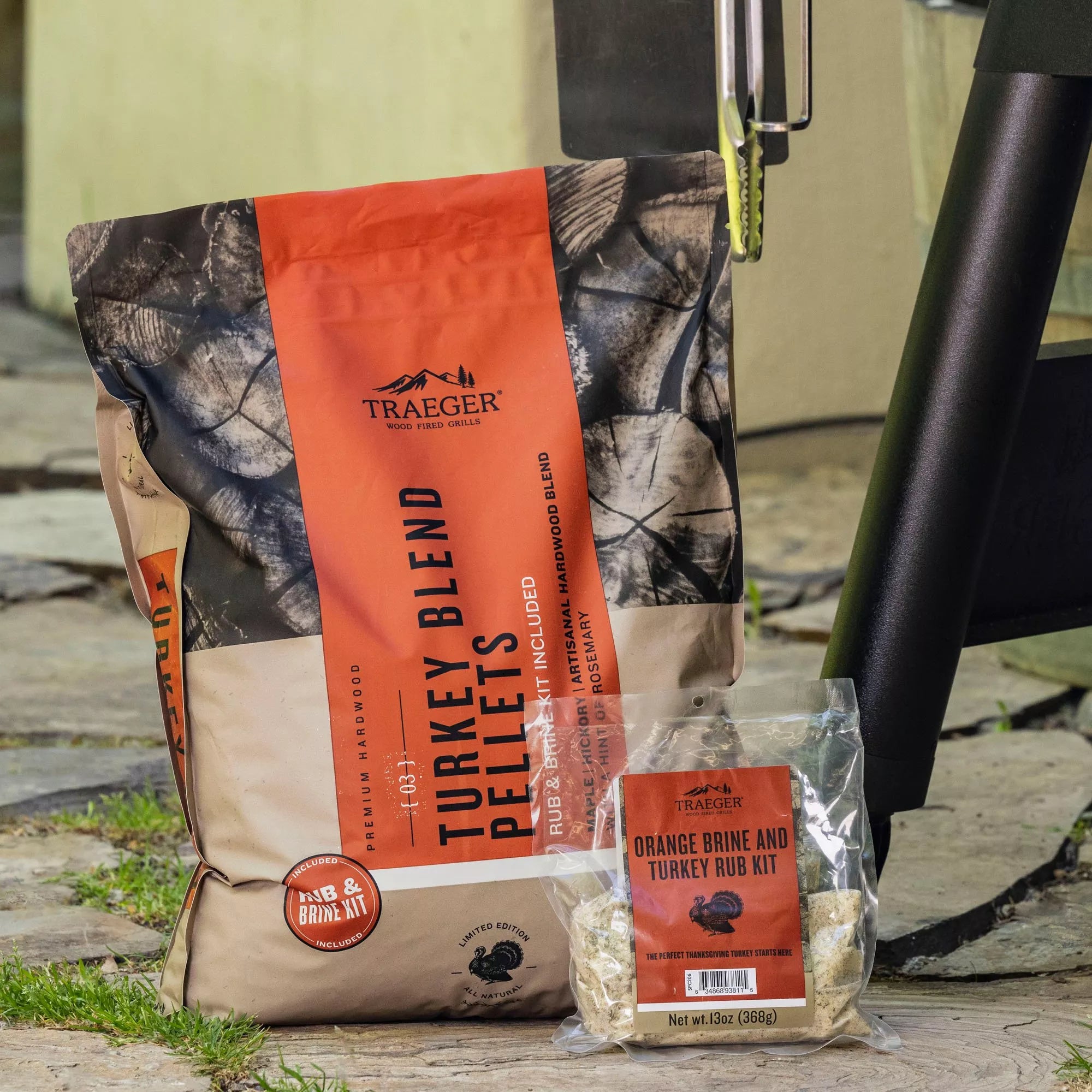 Complete turkey cooking kit with hardwood pellets brine and seasoning Traeger