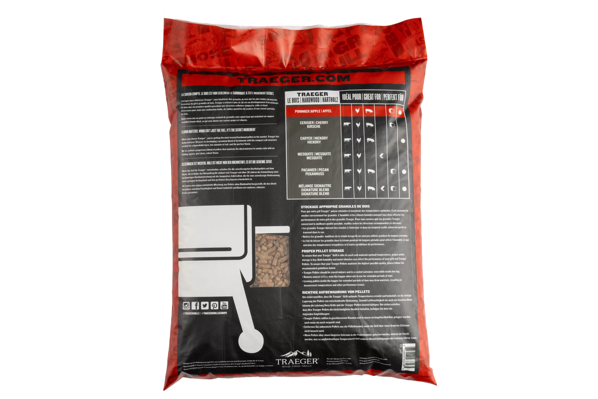 Sweet apple hardwood pellets all natural BBQ smoking fuel clean burn wood pellets