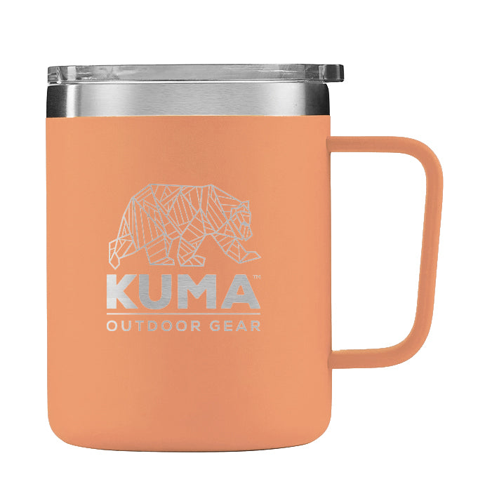 Powder-coated BPA-free travel mug for hot and cold drinks