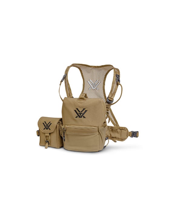 GlassPak Pro binocular harness with padded weather-resistant gear protection system