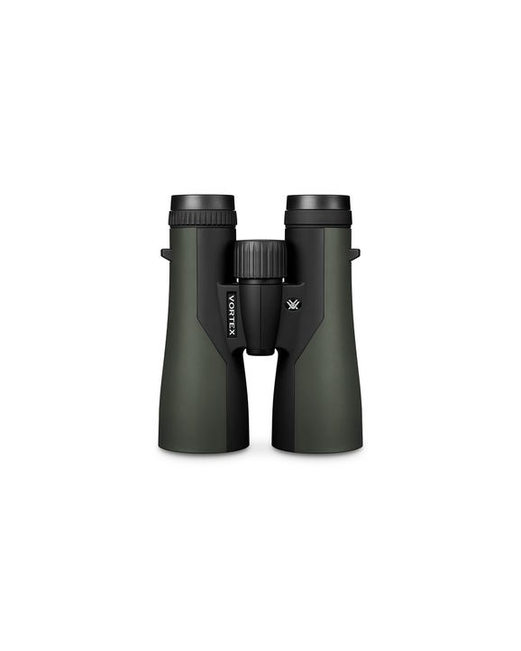 Crossfire HD 12x50 binoculars with durable rubber armor and open hinge design