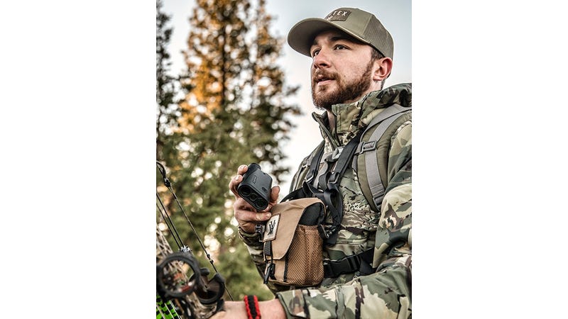Crossfire HD 1400 rangefinder in open field long-range shooting scenario