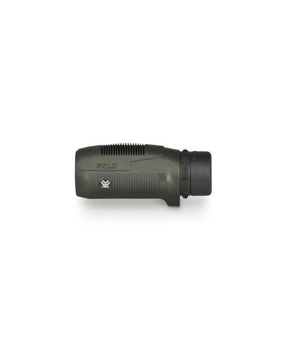 Close-up of the eyepiece on the Vortex Solo 10x25 monocular designed for comfortable viewing.