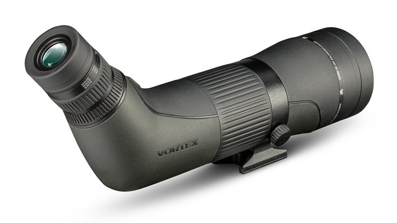 Vortex Crossfire HD angled spotting scope eyepiece and focus controls