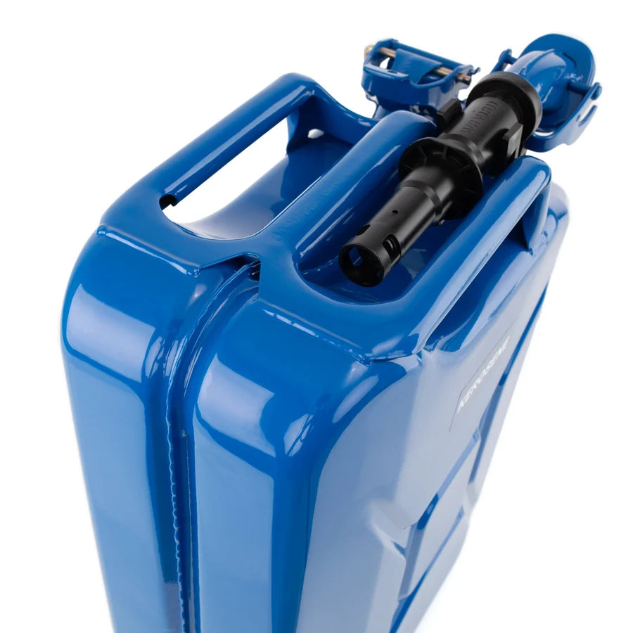Wavian Blue 20L Metal Jerry Can with Locking Cap and Pouring Spout