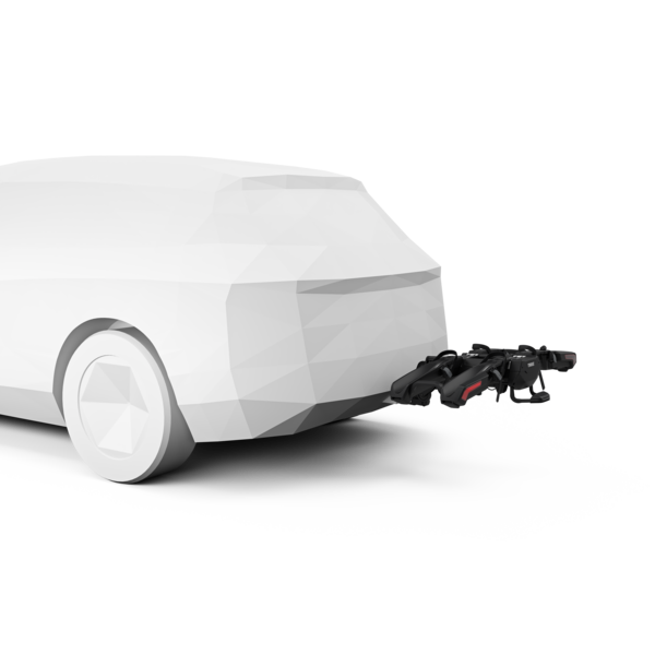 Thule Epos bike rack supporting heavy ebikes, emphasizing its high load capacity of up to 75lb (34kg) per bike.