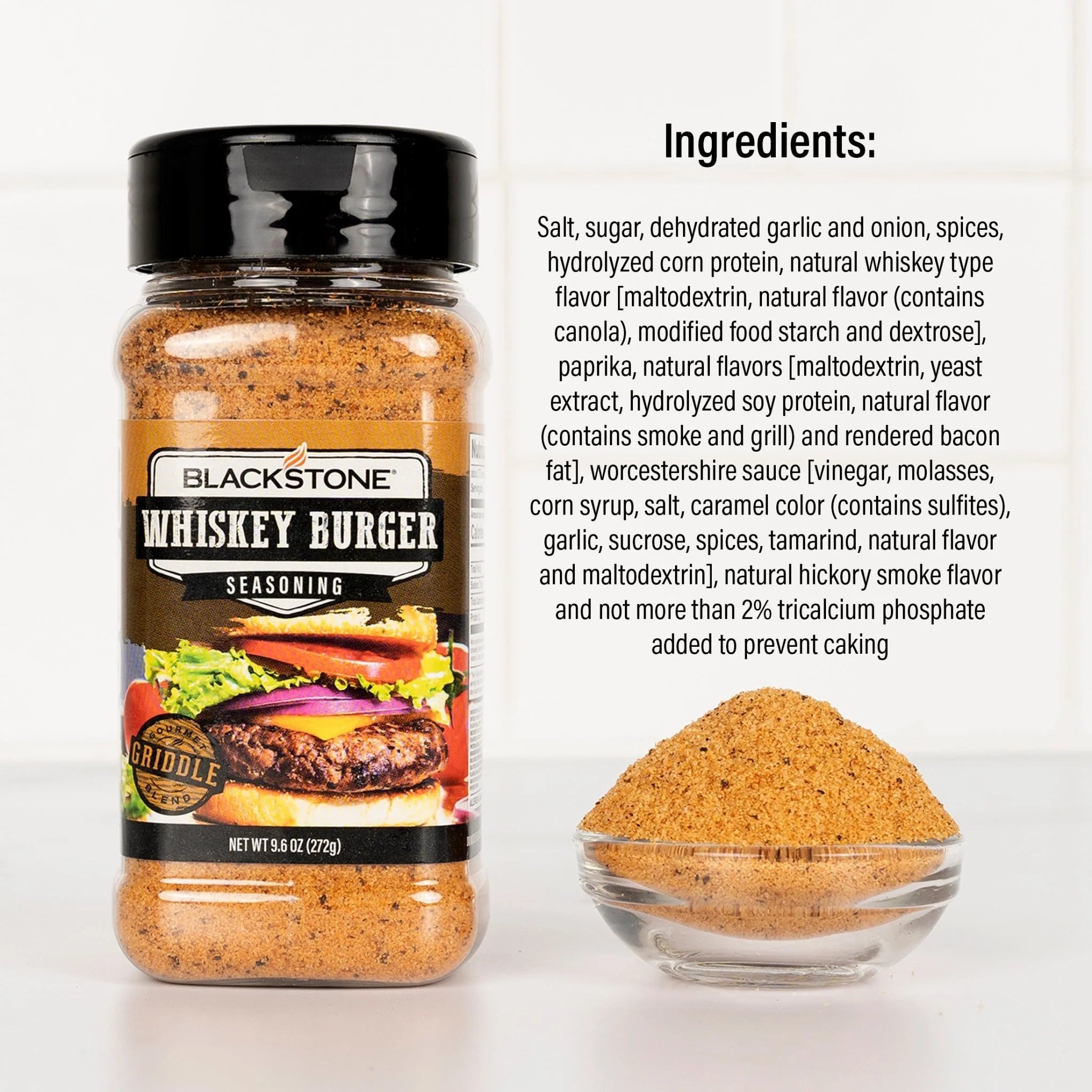 Blackstone Whiskey Burger Seasoning used during backyard grilling and meals