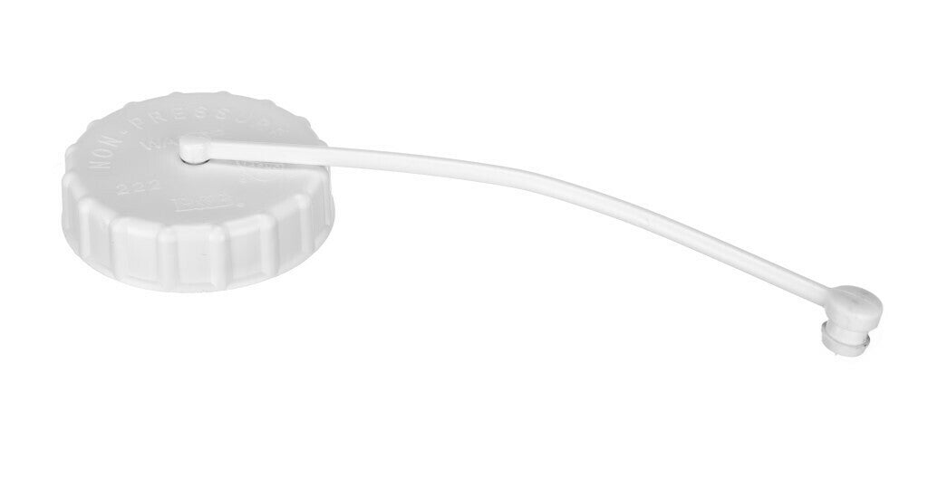 RV Camper Gravity Water Fill Cap/Strap- White