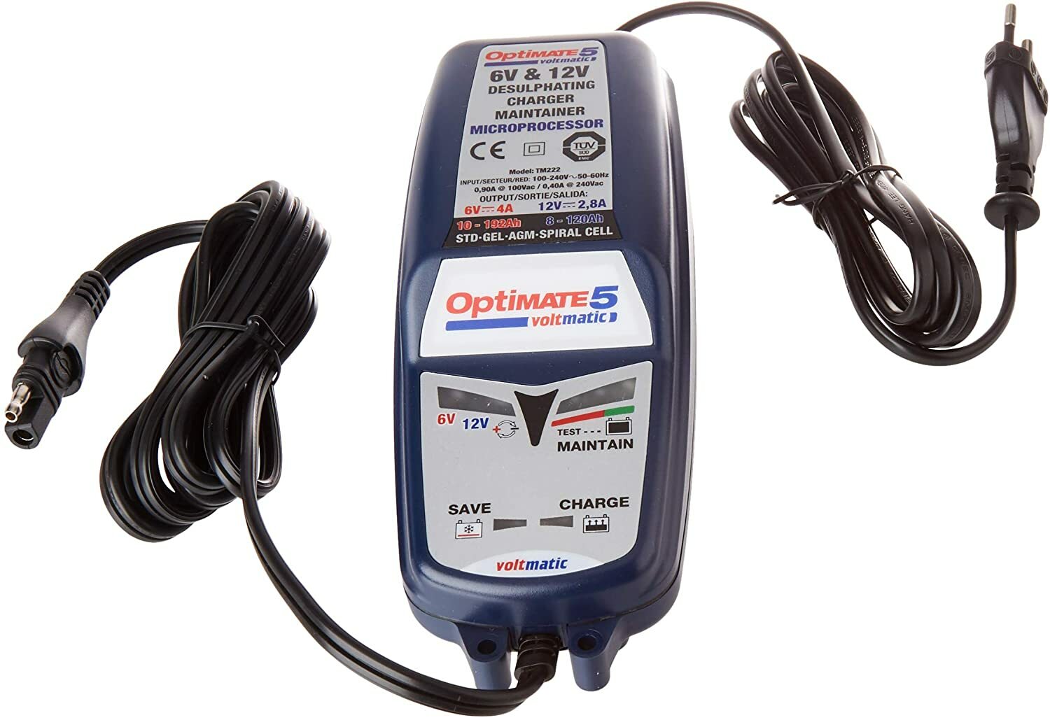 TM-223, 8 step 6V 4A/12V 2.8A Battery saving charger-tester-maintainer
