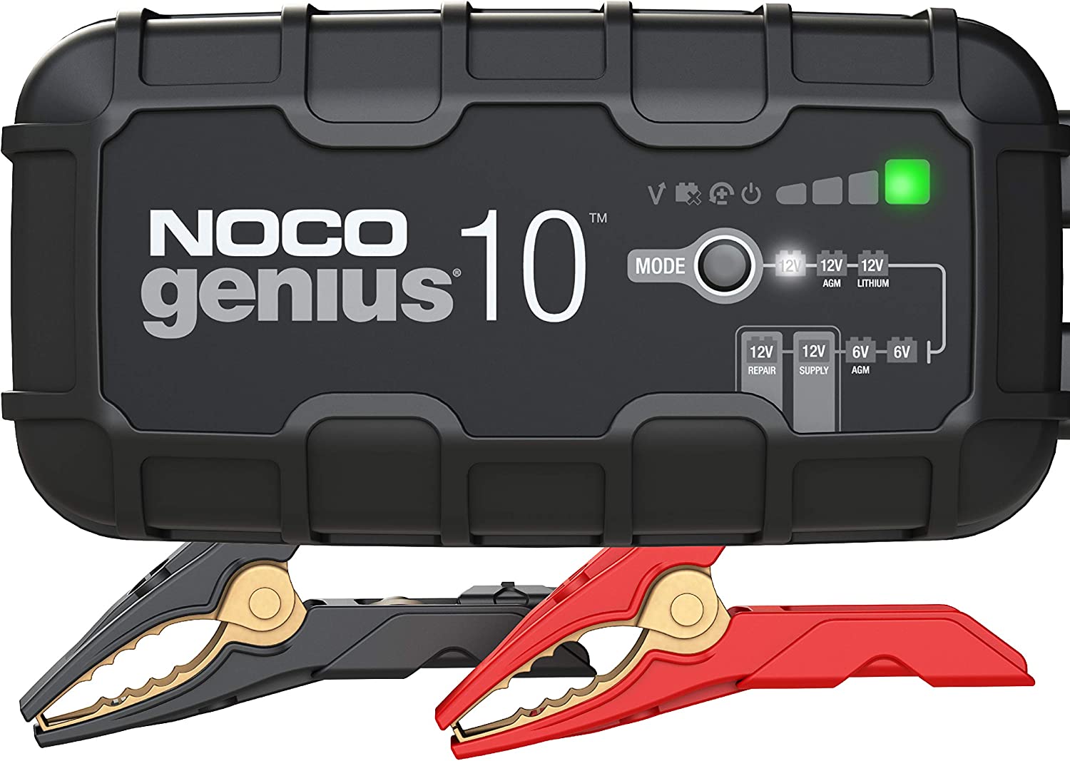 NOCO GENIUS10, 10-Amp Fully-Automatic Smart Charger, 6V And 12V Battery Charger