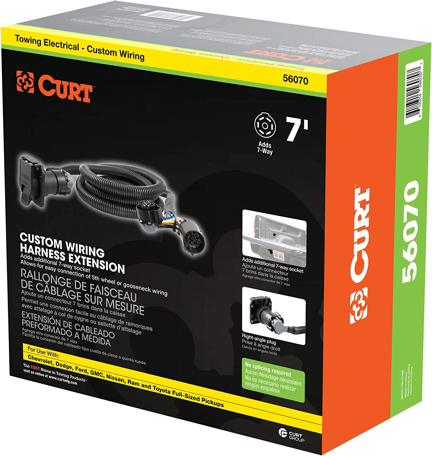 CURT Manufacturing 56070 Trailer Wiring Harness Extension