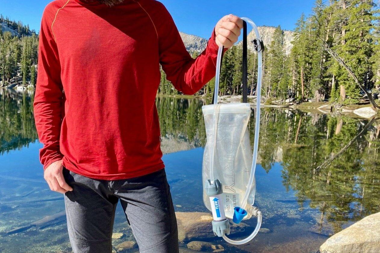 Platypus GravityWorks water filter system for camping and backpacking