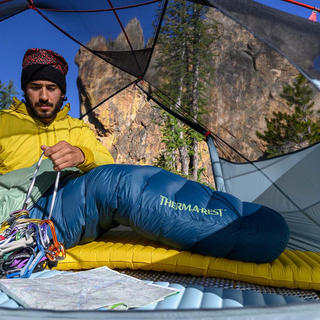 Therm-a-Rest camping and backpacking gear including sleeping pads and sleeping bags