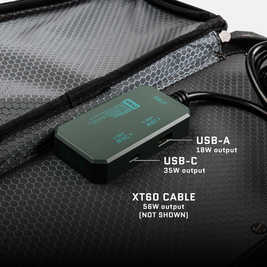 Spectre 56W Armor-Flex solar panel showing durable build and latch points.