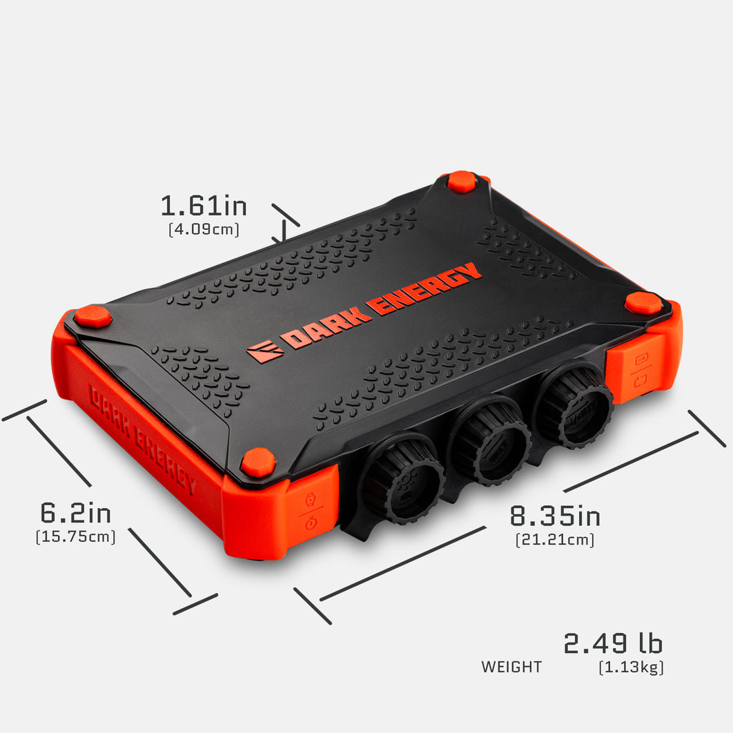 Military-grade crushproof and dustproof battery bank with reinforced corners