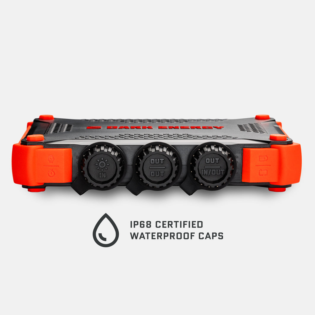 Large airplane-safe lithium-ion power bank with four fast charging ports