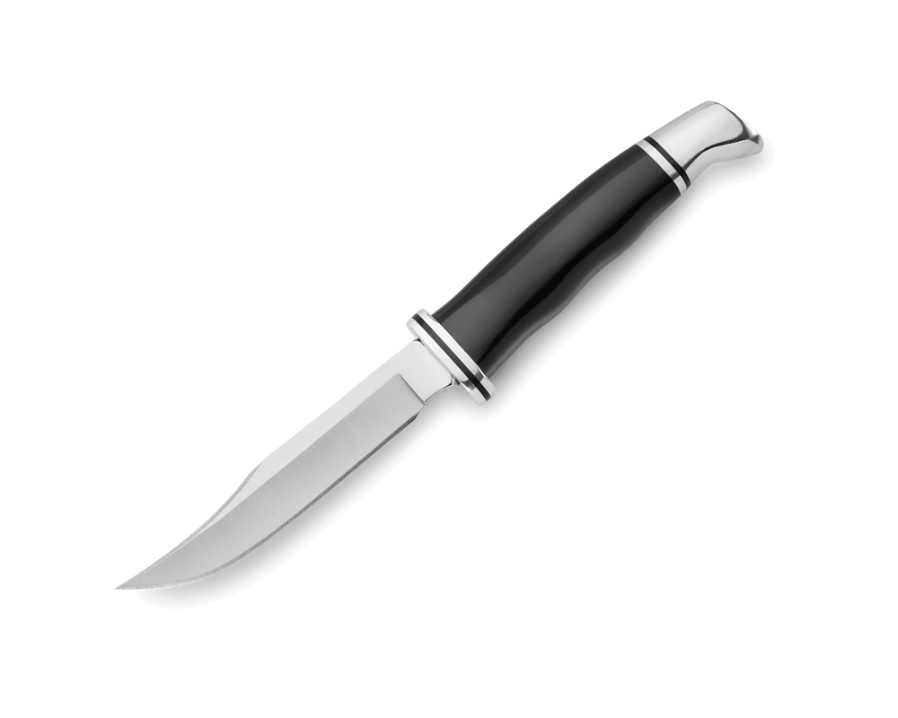 Buck Woodsman 102 hunting knife with thumb grip ridges and deep choil