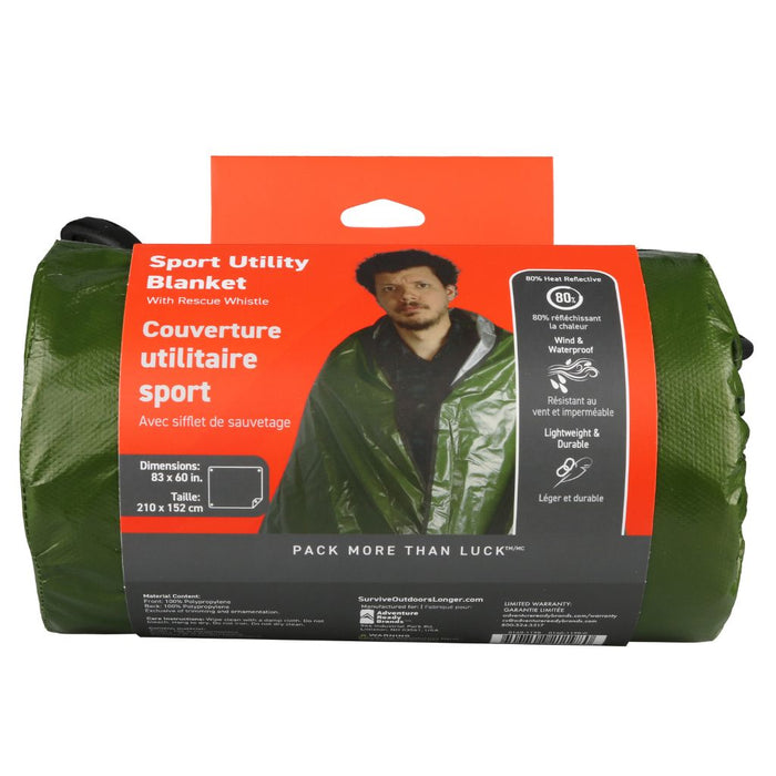 SOL Sport Utility Blanket with 80% heat-reflective fabric

