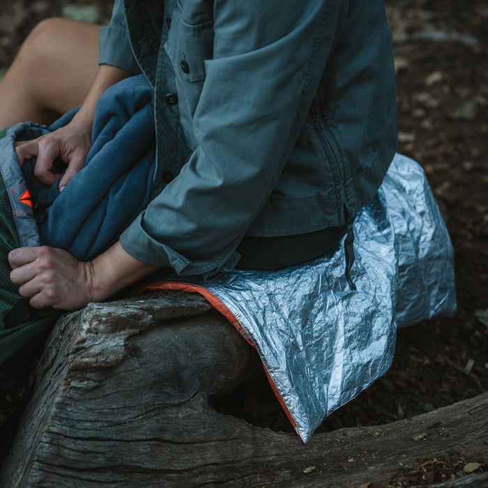 Heat-reflective insulated trail seat for camping and hiking

