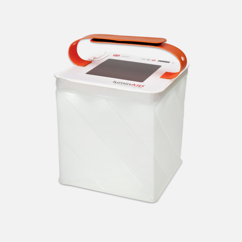 The Max 2-in-1 Power Lantern, a solar-powered lantern and phone charger, ideal for camping and emergency kits.