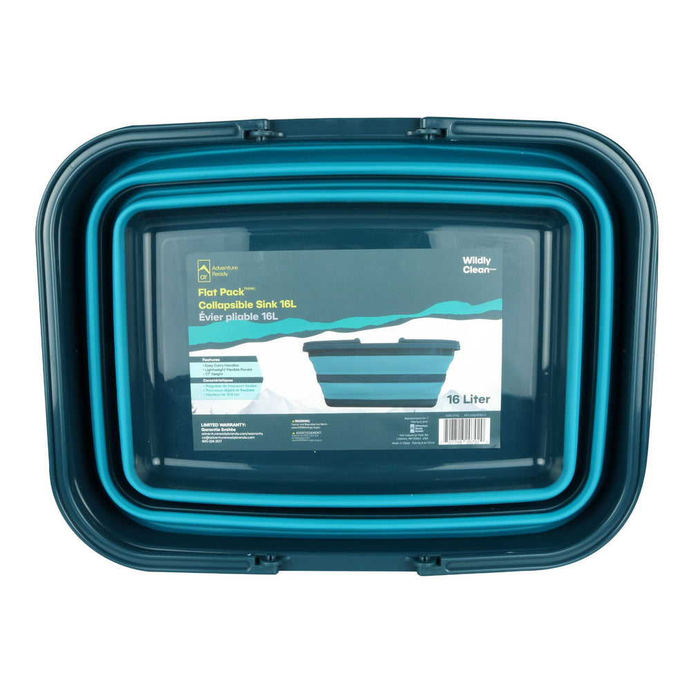 Adventure Ready 16L collapsible camping sink for washing dishes at campsite