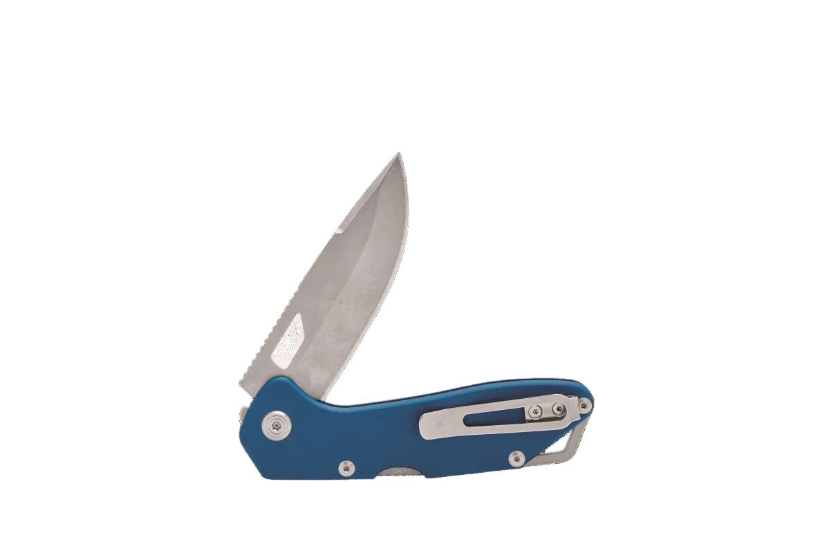 Buck Mustang EDC knife with lightweight design, thumb hole opening, and secure back lock