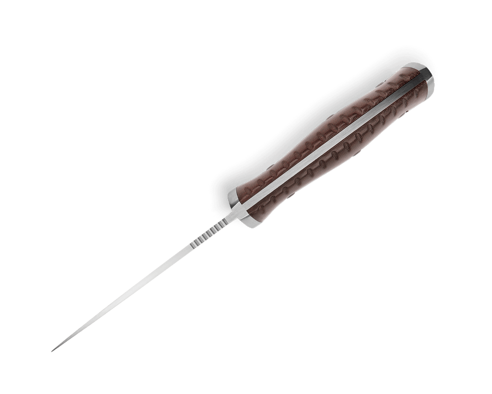 Decorative knife with a brown handle on a white background