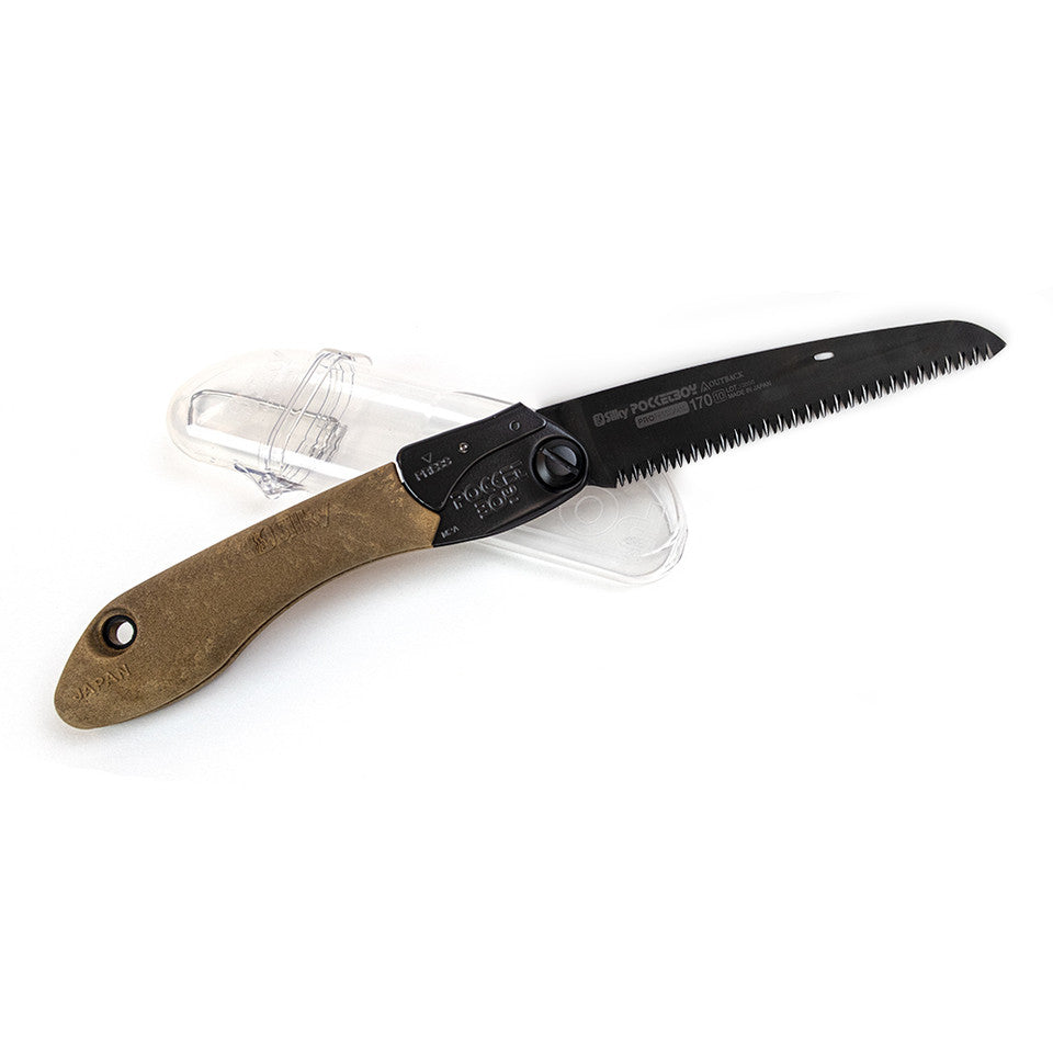 Silky Outback Edition saw featuring non-set, taper-ground teeth and ergonomic 210mm folded length