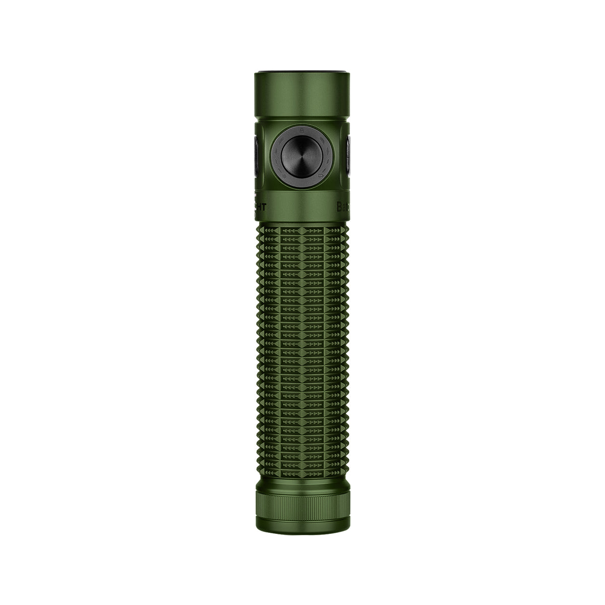Olight Baton 4 Pro flashlight side switch and textured grip detail