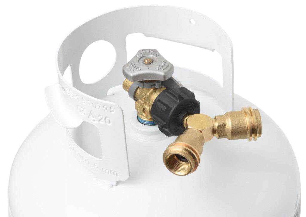 QCC Type 1 propane Y-splitter with two male pipe threads