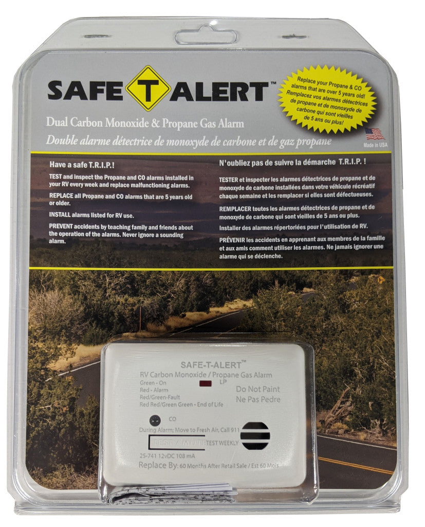 Safe-T-Alert 25-741-BL Mini détecteur de gaz monoxyde de carbone/LP série 25 - Montage en surface - Noir