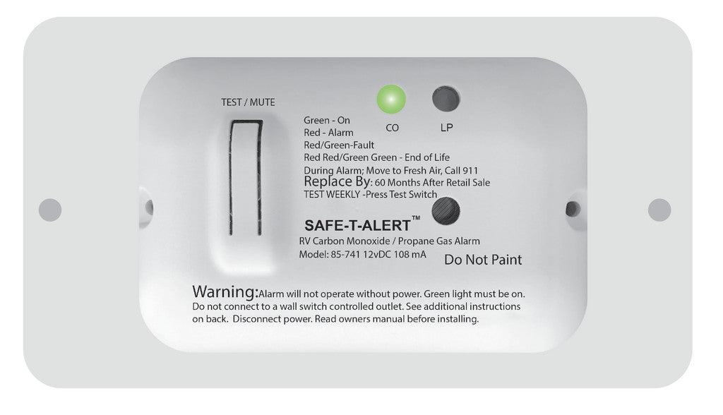 SLIMLINE LP/CO ALARM-WHITE 85-741-WT-TR