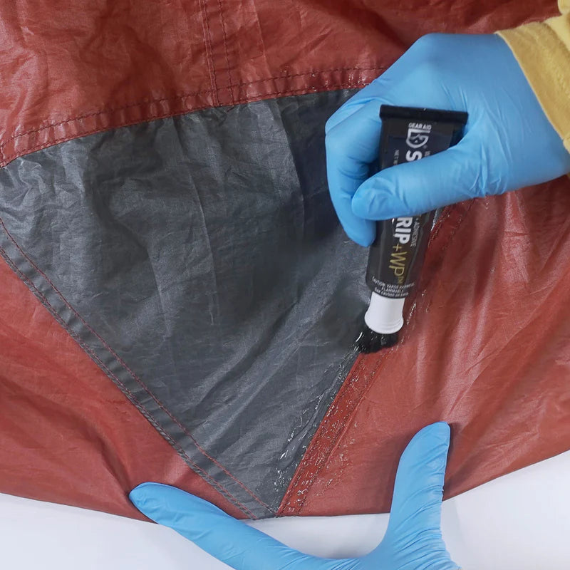 Outdoor fabric seam sealer for tents, awnings, tarps, and stuff sacks