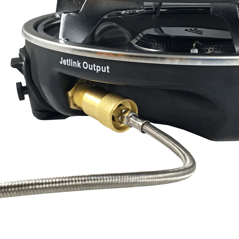 Compact HalfGen stove packed at 9.4 x 3.9 inches for easy storage.