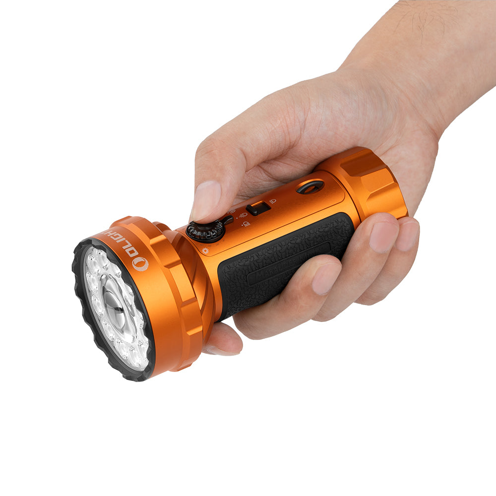 Olight Marauder Mini 2 rechargeable flashlight with 7500 mAh lithium battery