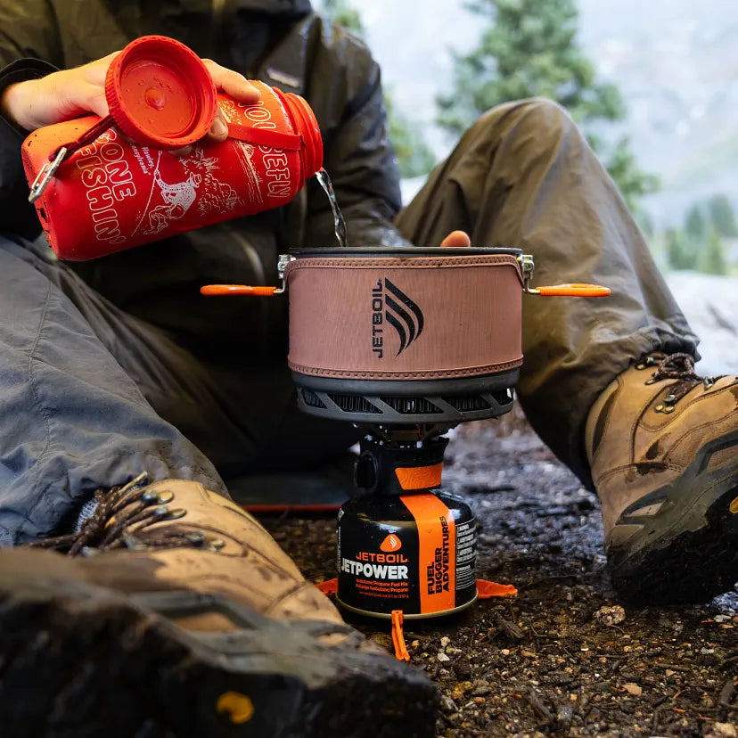TrailCook 2.0L stove system boiling water in 4 minutes 15 seconds