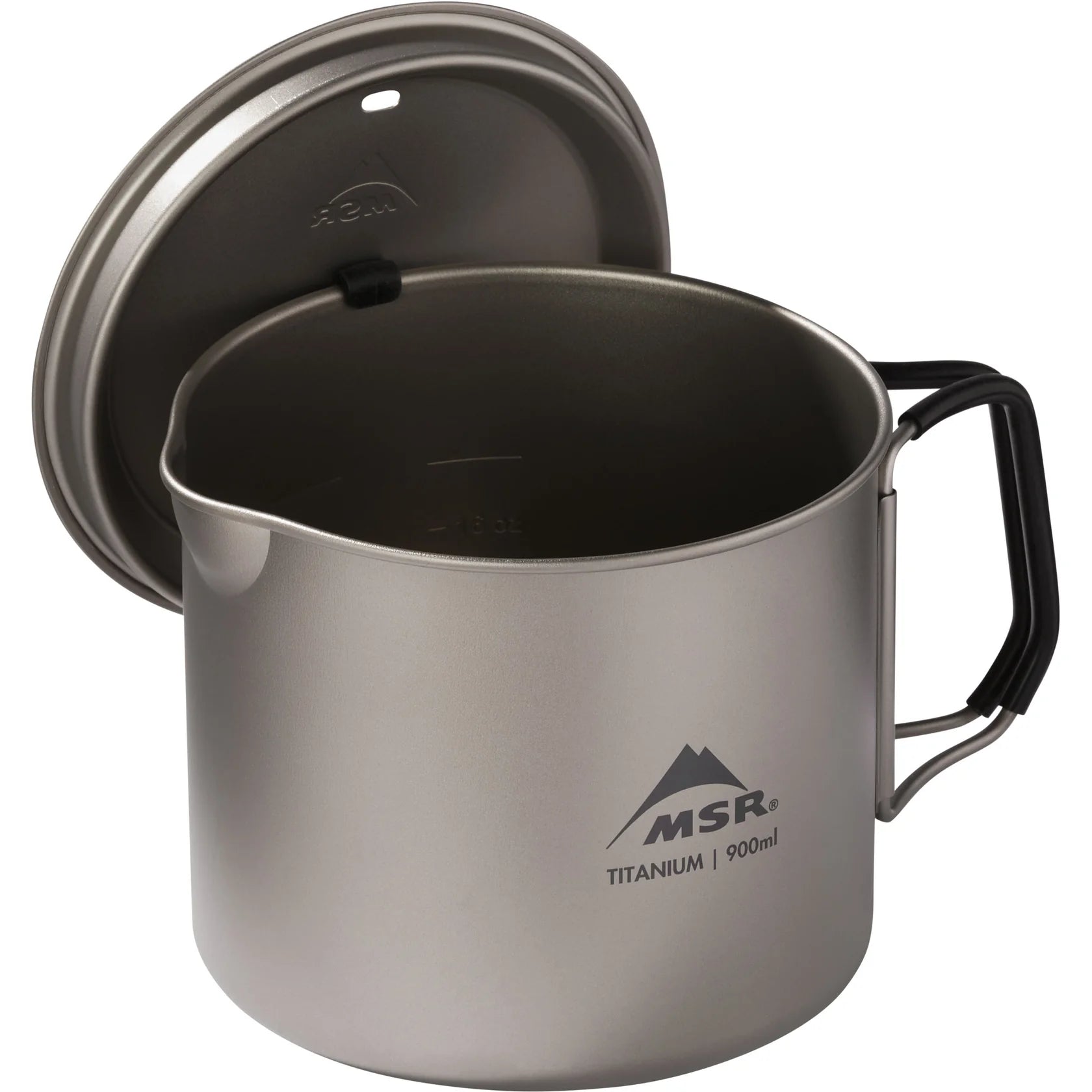 MSR Titan titanium cook pot with silicone-coated handles